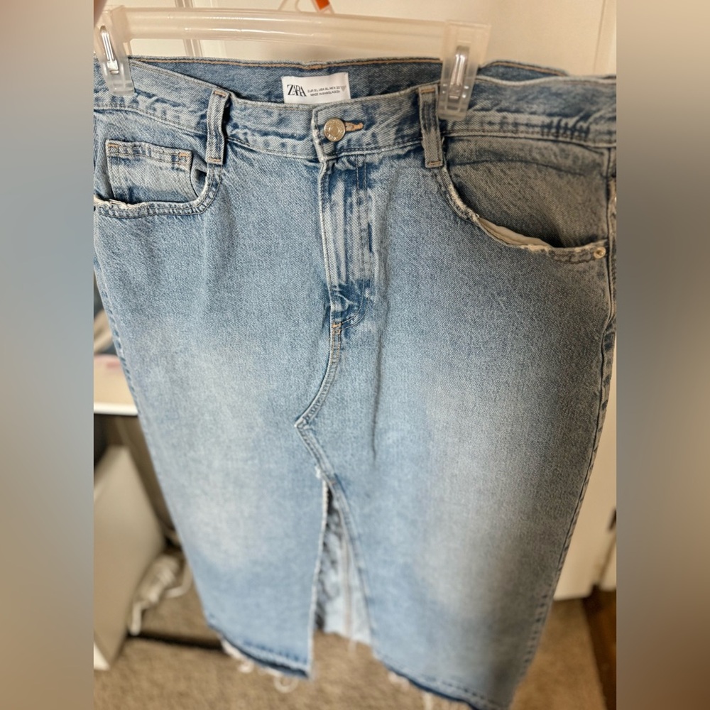 Zara Denim Maxi Skirt XL